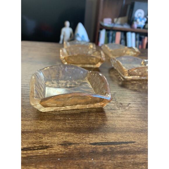 Monna Glass Designer Hand Blown Hand Made Turkish Small Dishes Amber - Picture 3 of 9